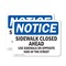 Signmission Sidewalk Closed Ahead Use Sidewalk On Opposite OSHA Notice Sign, Plastic, 10in W x 7in L, 2PK OS-2PACK-NS-P-710-L-18323 - alternate 1